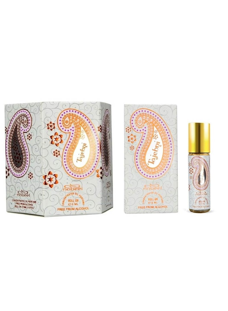 Nabeel 2 Pcs Nabeel Tajebni Alcohol-Free Roll-On Oil Perfume 6ML Long-Lasting Oriental Attar with Rich Oudh & Amber Notes - Image 2